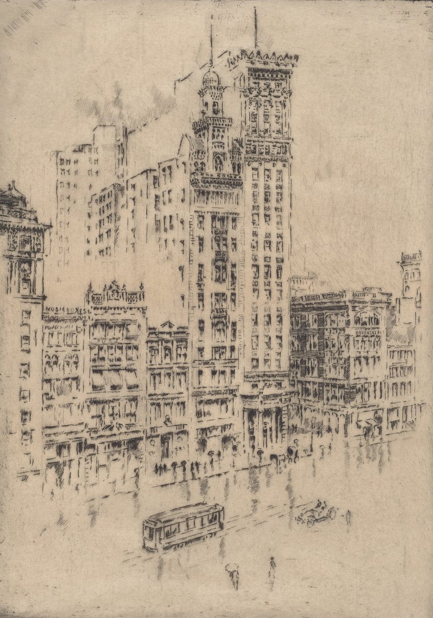 Union Square, Dia de Chuva, 1904. de Joseph Pennell