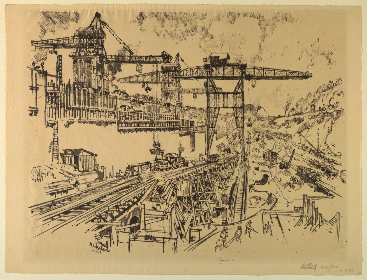 Muralhas de Miraflores Lock de Joseph Pennell