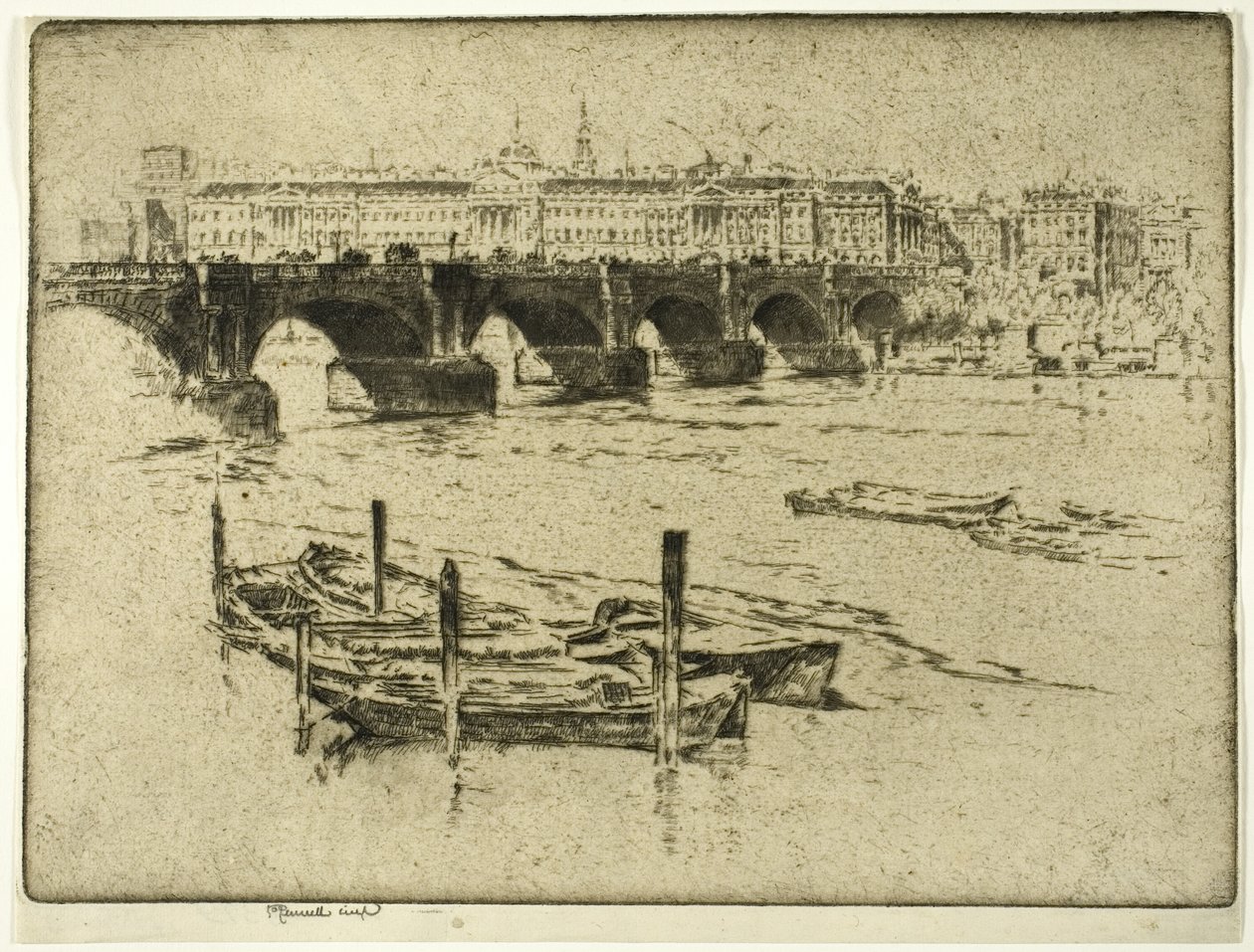 Ponte Waterloo e Somerset House de Joseph Pennell