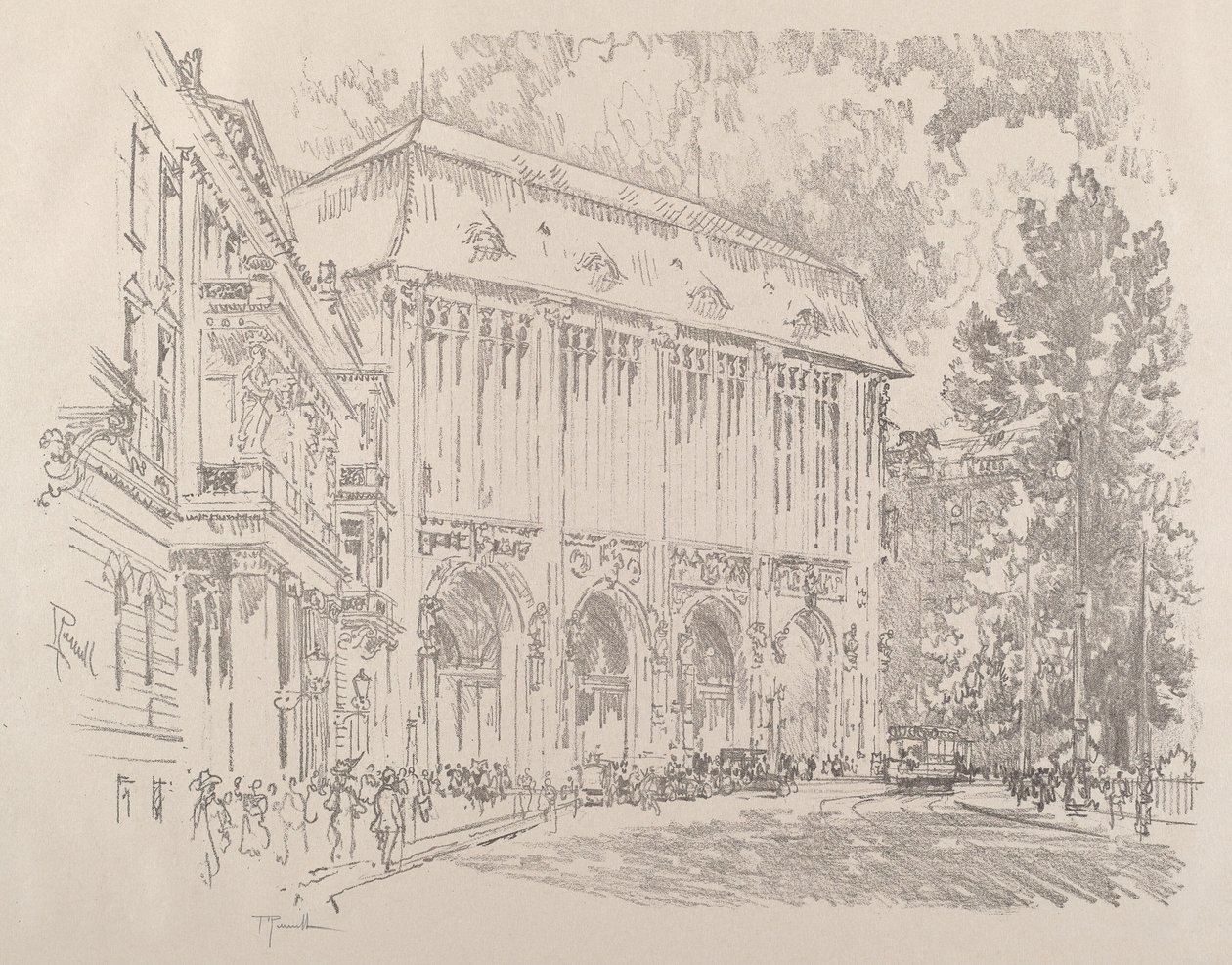 Wertheim, Leipziger Platz, Berlim, 1921. de Joseph Pennell
