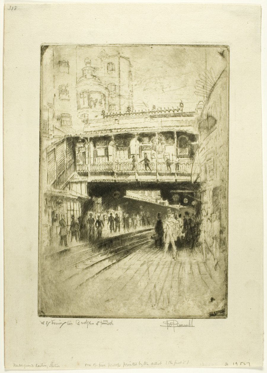 Estação da ponte de Westminster de Joseph Pennell