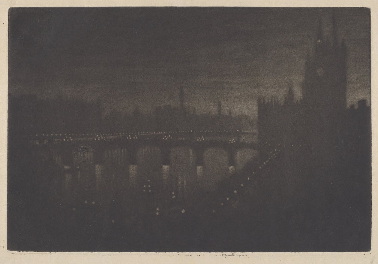 Westminster, noite, 1909. de Joseph Pennell