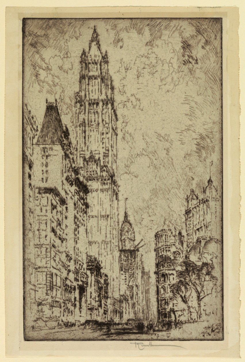 Edifício Woolworth, Nova York de Joseph Pennell