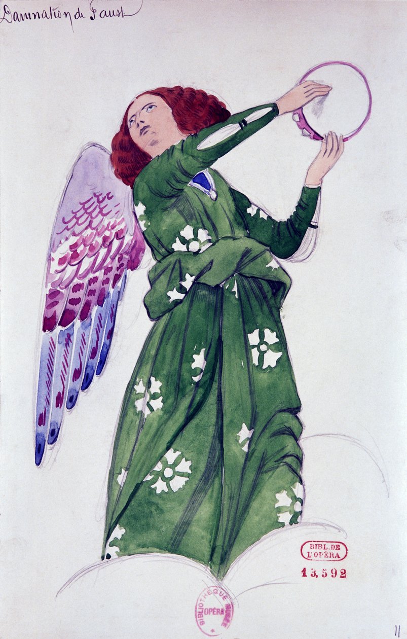 Fato de anjo na Condenação de Fausto de Hector Berlioz, esboço de Joseph Porphyre Pinchon (1871-1953) de Joseph Porphyre Pinchon