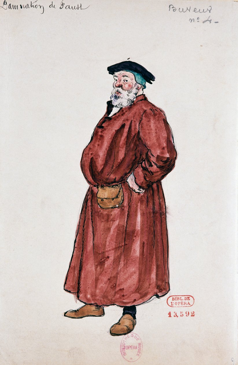 Traje para os clientes da taberna em Damnation of Faust de Hector Berlioz, esboço de Joseph Porphyre Pinchon (1871-1953) de Joseph Porphyre Pinchon