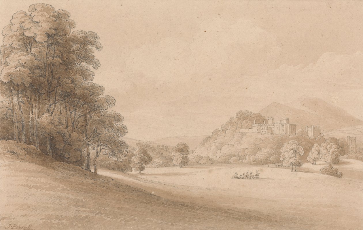 Castelo de Dunster, Somerset: Mostrando o Castelo à Distância de Joseph Powell