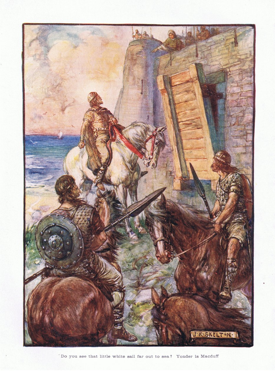 Você vê aquela pequena vela branca longe do mar Além é McDuff., 1910 de Joseph Ratcliffe Skelton