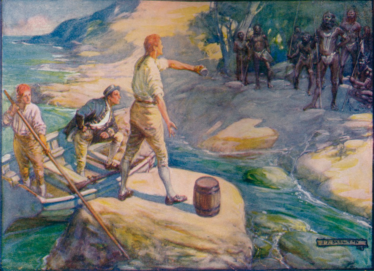 Nativos reunidos em volta deles, c1908, c1920. de Joseph Ratcliffe Skelton