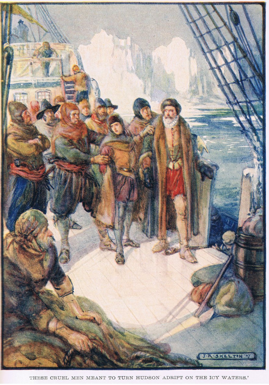 Aqueles homens cruéis não querem deixar Hudson à deriva na água gelada. de Joseph Ratcliffe Skelton