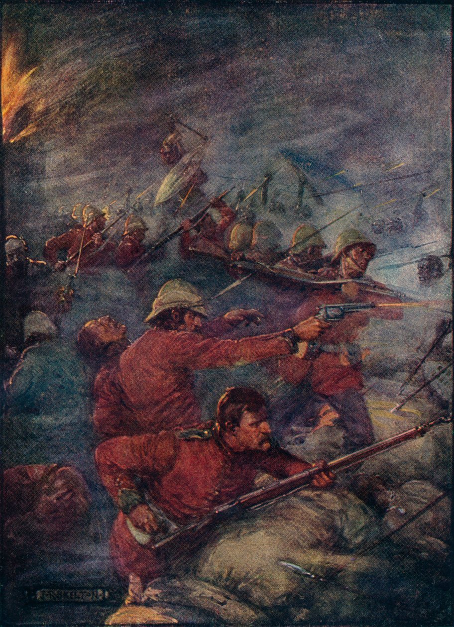 Assim, cem homens mantiveram três mil selvagens na baía, c1908, c1920. de Joseph Ratcliffe Skelton