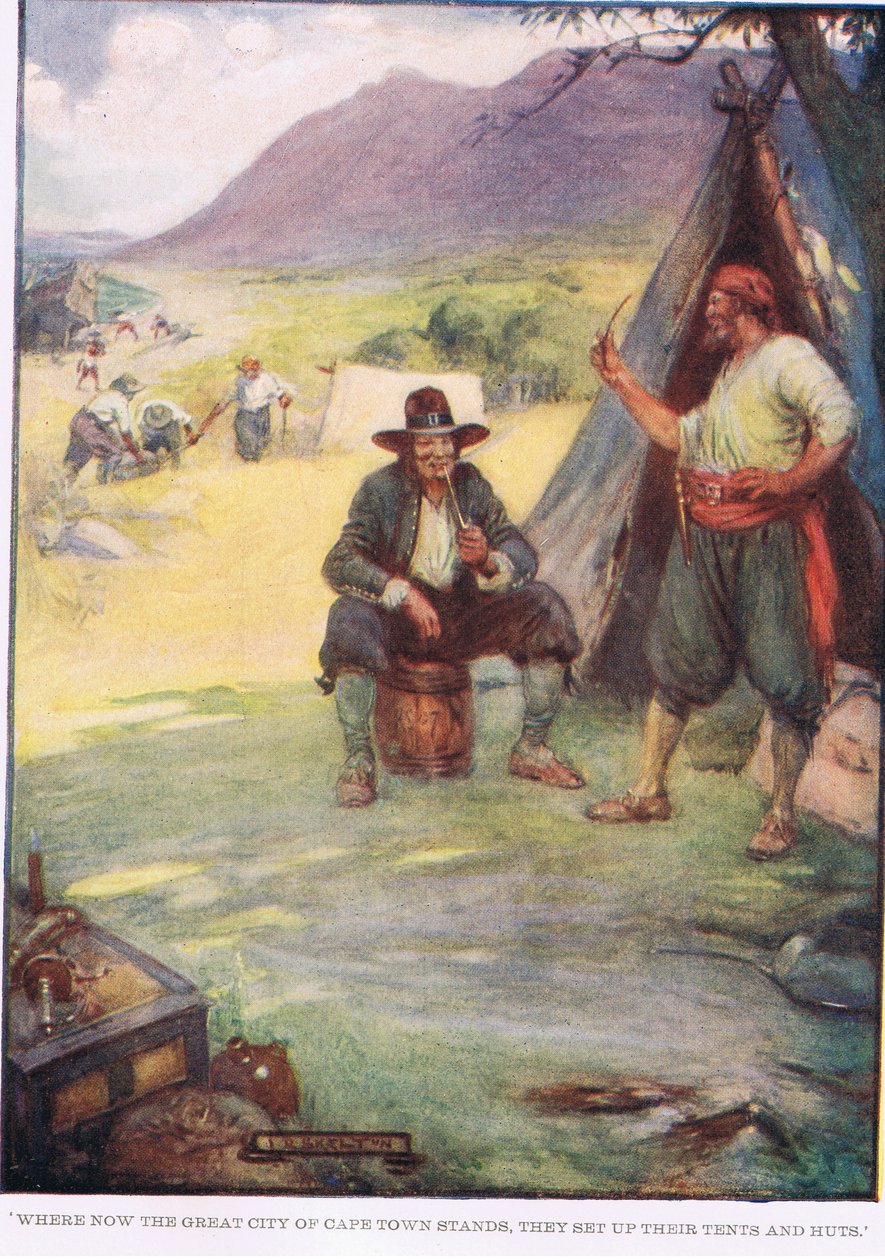 Onde fica a grande cidade da Cidade do Cabo, eles montam suas tendas e cabanas de Joseph Ratcliffe Skelton