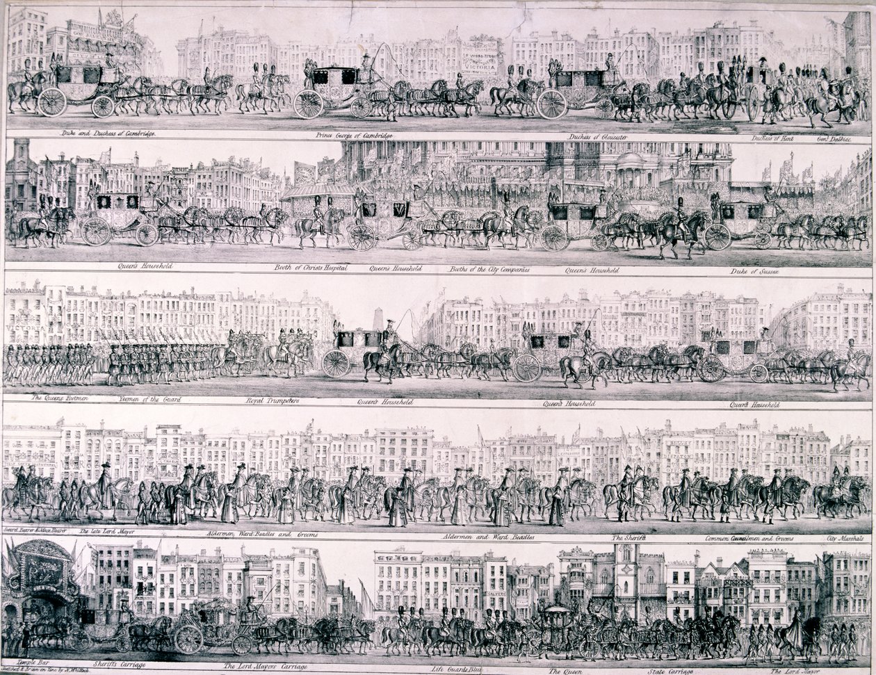 O Progresso da Rainha Vitória através de Londres, 1837 de Joseph Robins