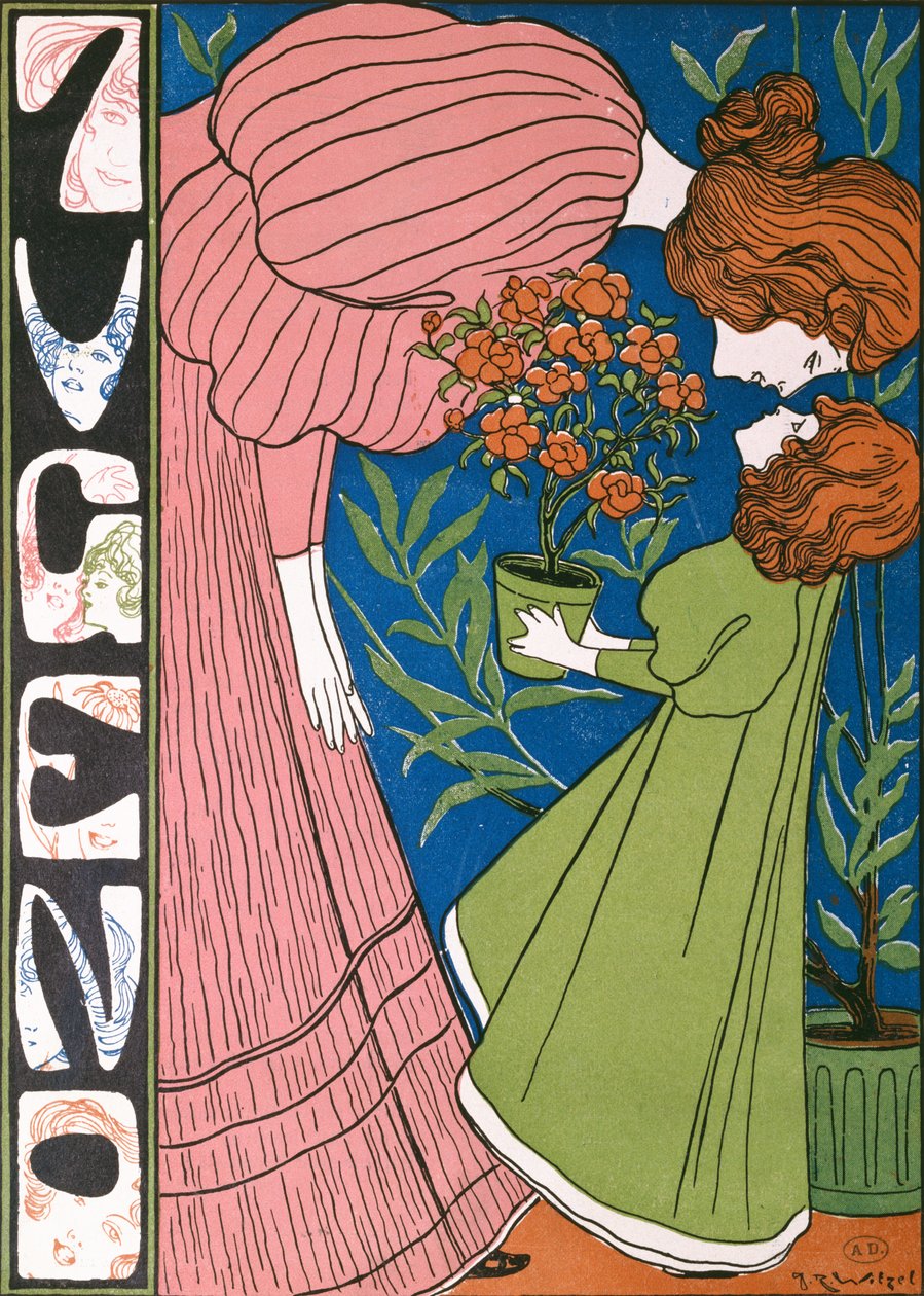 Mãe e filho se abraçando, de Jugend, 3 de outubro de 1896 de Joseph Rudolf Witzel