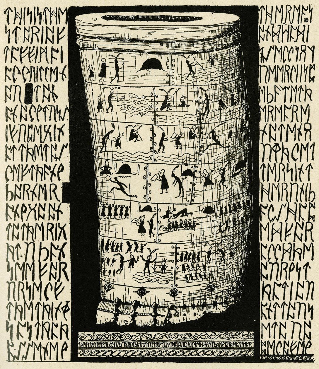Desenho de Kipling representando Taffimai Metallumai no "Histoires comme ca" de Rudyard Kipling (1856 - 1936), Librairie Delagrave de Joseph Rudyard Kipling