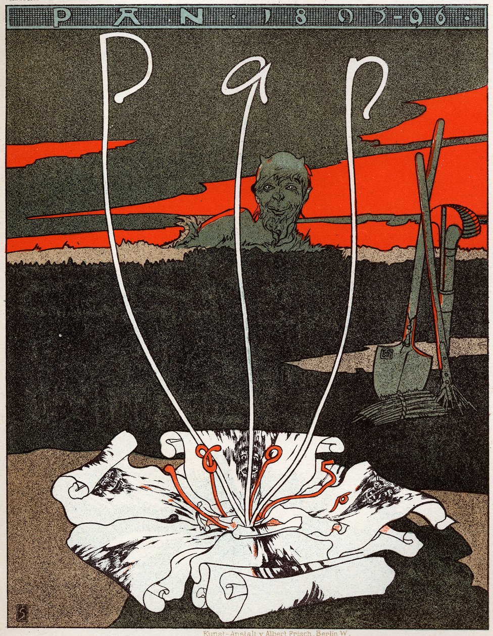 Arte. Pan, revista em estilo art nouveau. Cartaz de Joseph Sattler, Alemanha, c.1895 (cartaz) de Joseph Sattler