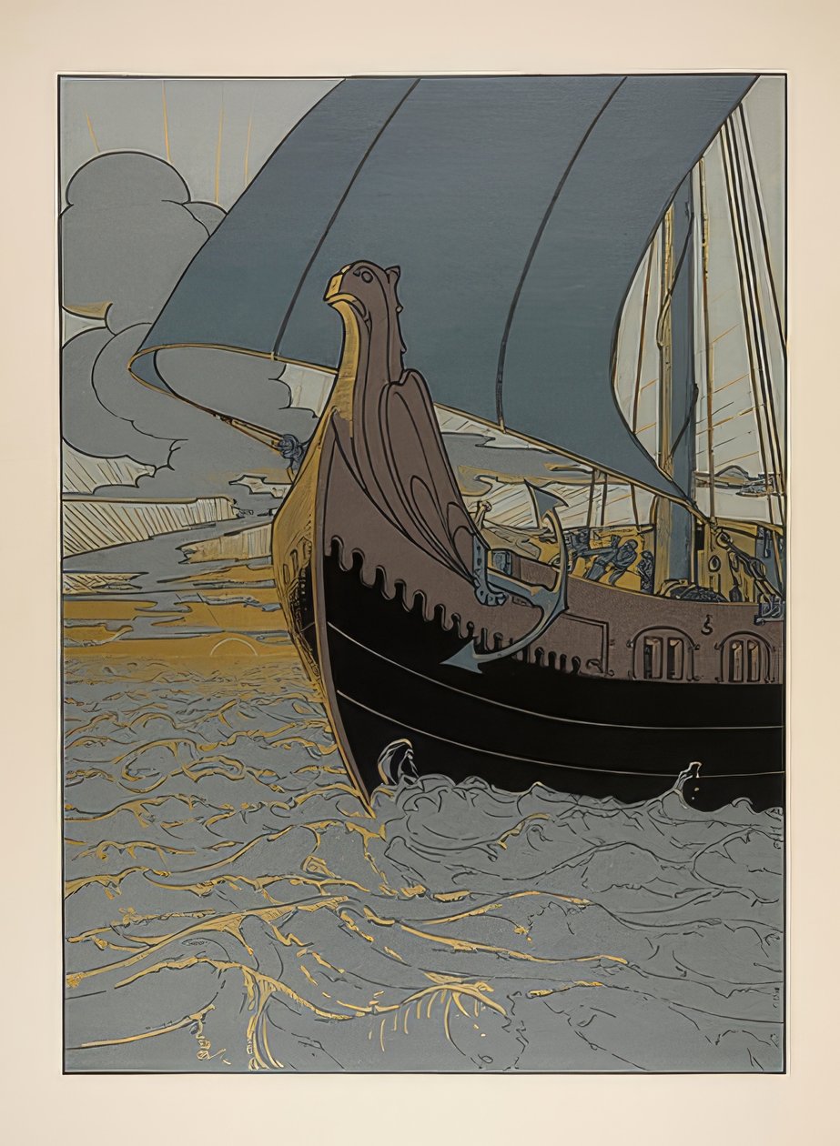 Ilustração. Os Nibelungos. 1898-1901 de Joseph Sattler