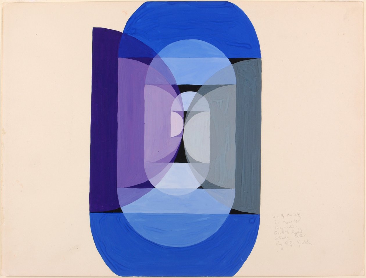 Roda azul cinzenta violeta (da série As bases matemáticas das artes) de Joseph Schillinger