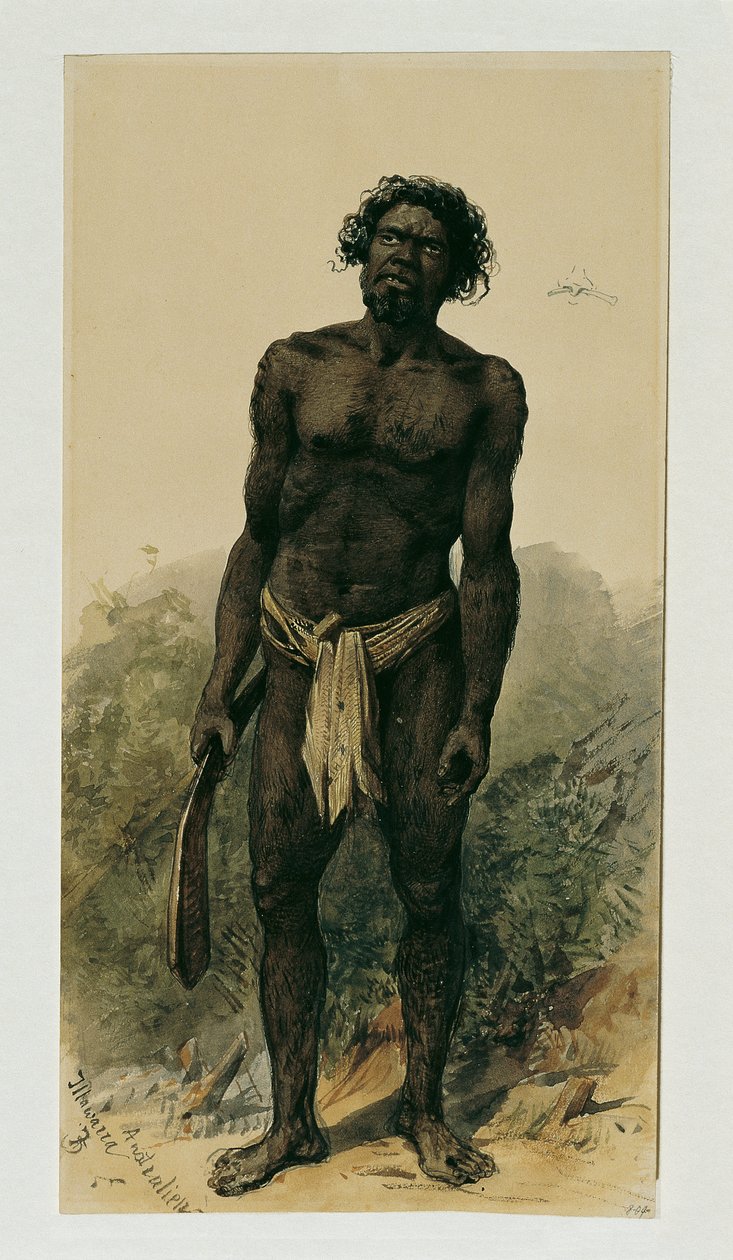 Nativo com bumerangue de Woolongong (Wollongong), Austrália de Joseph Selleny