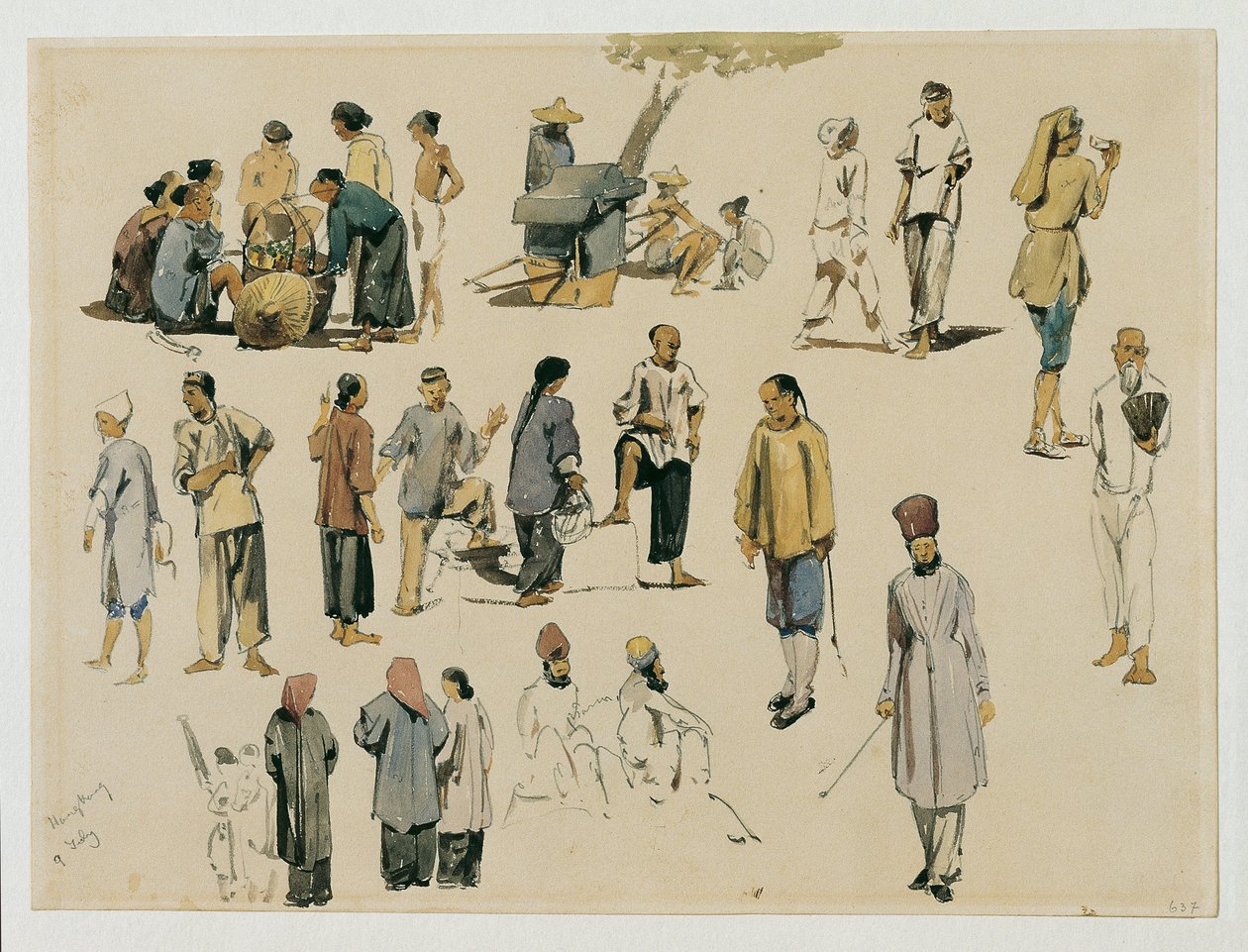 estudos de figuras chinesas de Joseph Selleny