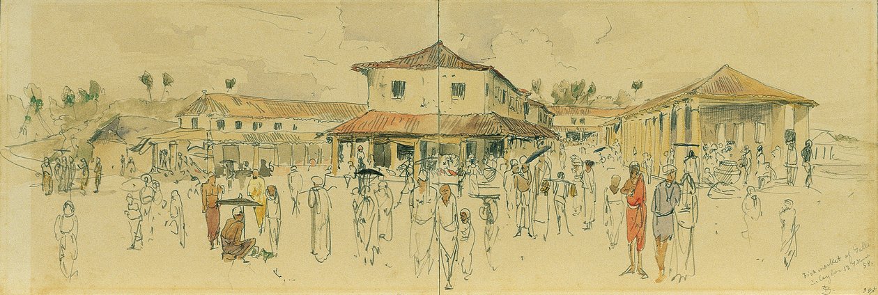 Mercado de peixe em Point de Galle, Ceilão (Sri Lanka) de Joseph Selleny