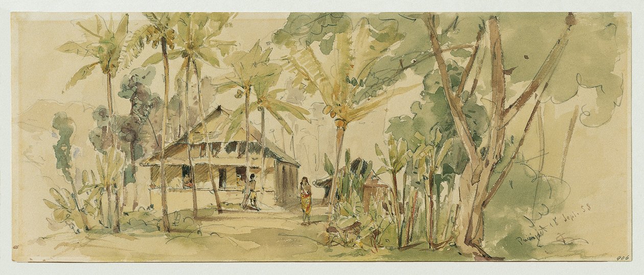 Casa do Chefe Roankiddi na ilha de Puinipet (Ponape), Ilhas Caroline de Joseph Selleny