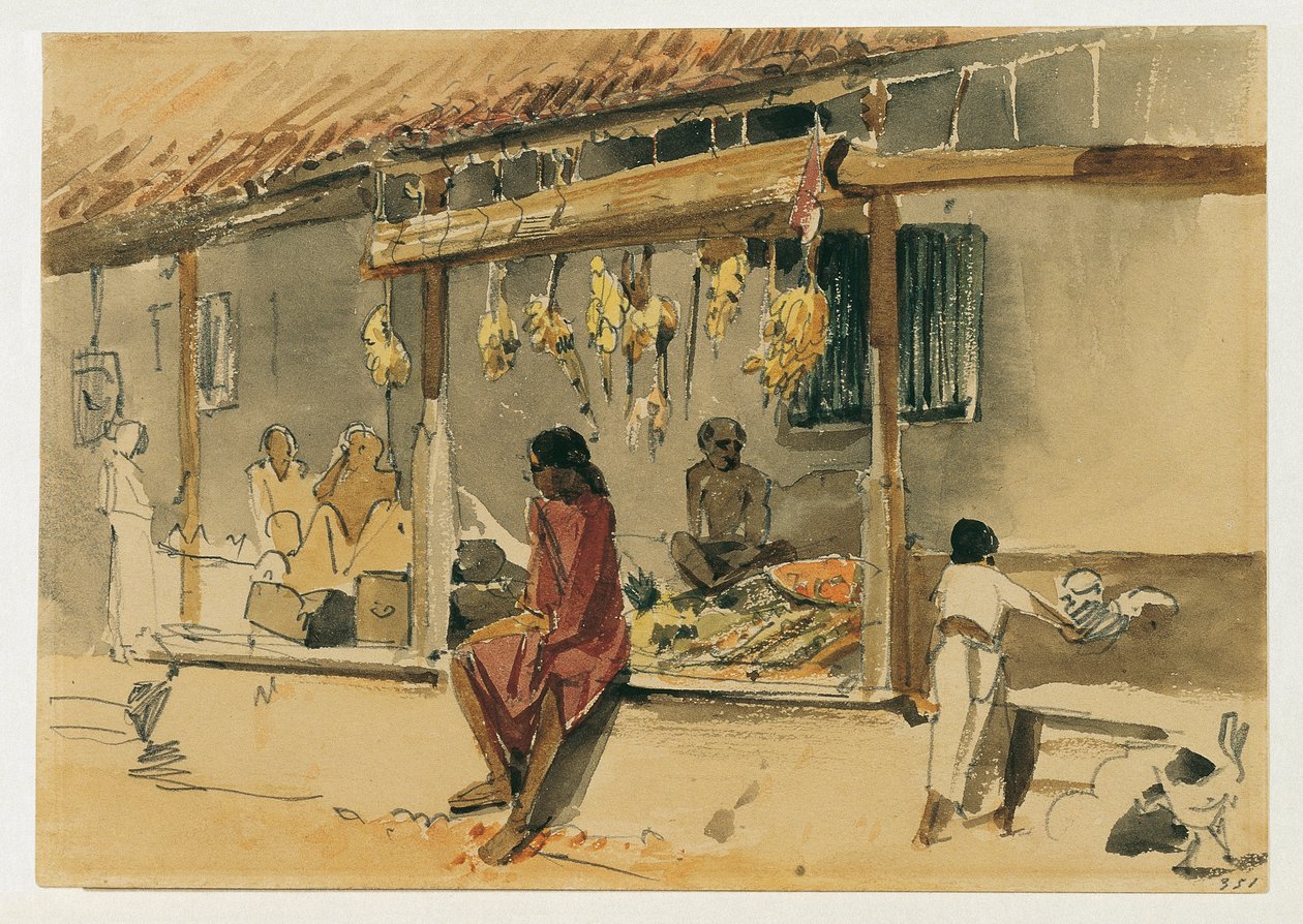 Comerciantes de frango em Point de Galle no Ceilão (Sri Lanka) de Joseph Selleny