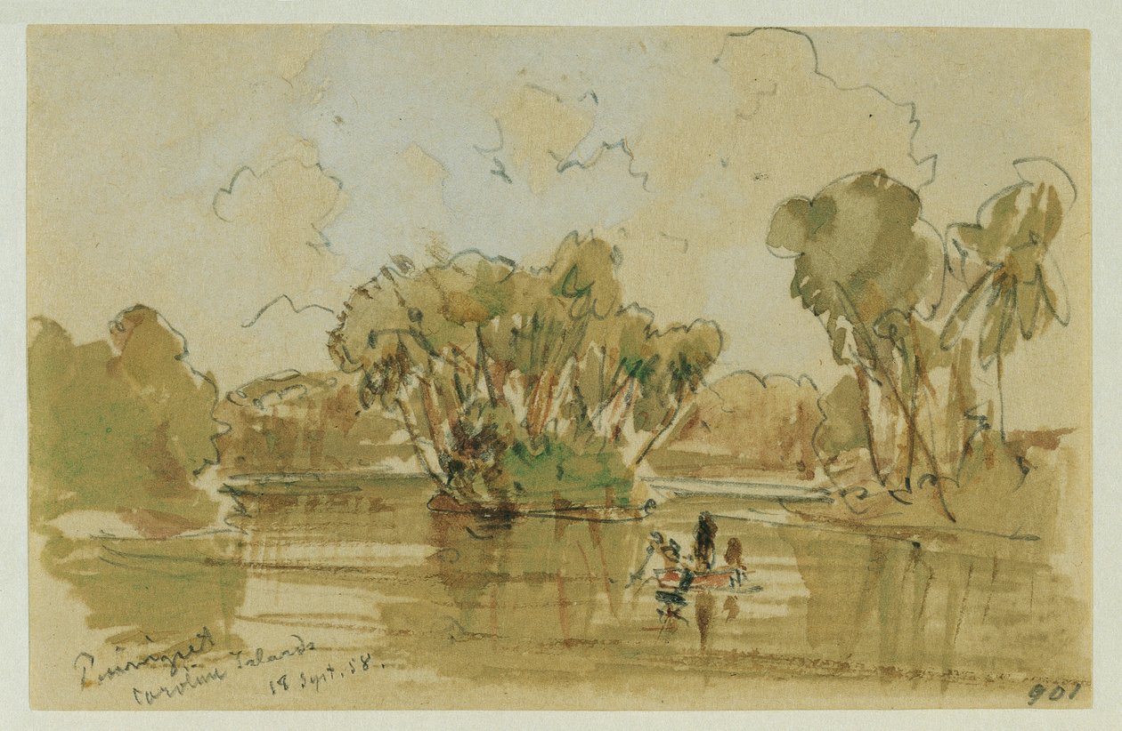Paisagem na ilha de Puinipet (Ponape), Ilhas Caroline de Joseph Selleny