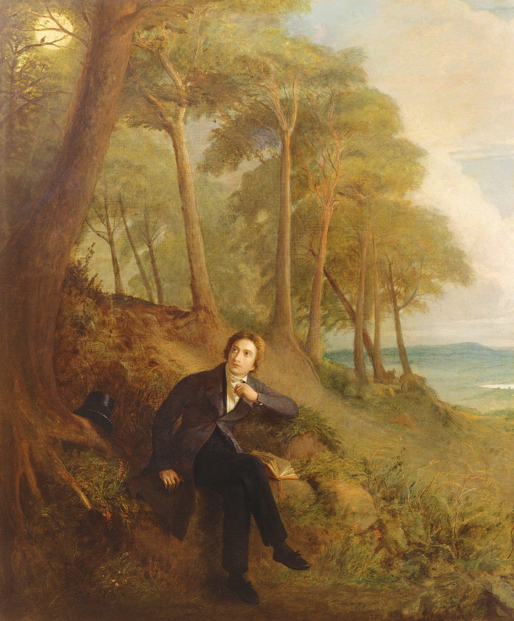 Keats Ouvindo o rouxinol em Hampstead Heath, 1845 (ver também 145175) de Joseph Severn