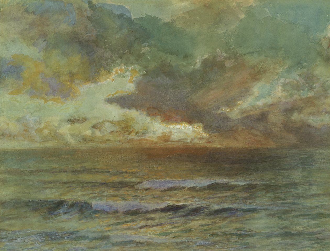 Pôr do sol no Seascale (wc no papel) de Joseph Severn