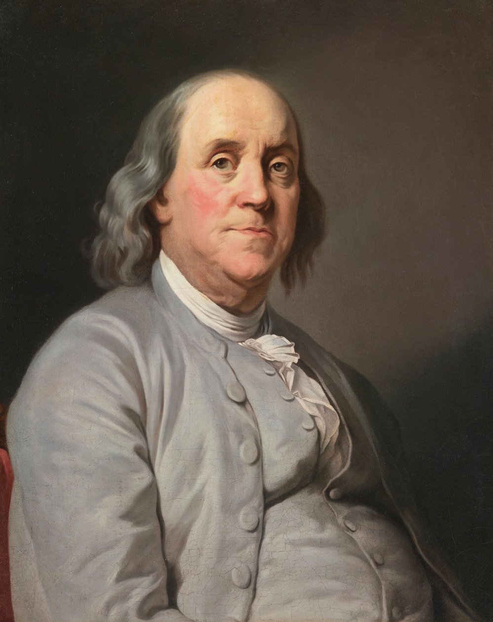 Retrato de Benjamin Franklin , por Duplessis, Joseph-Siffred (1725-1802). Óleo sobre tela, c. 1780. Dimensão : 73x59 cm. Colecção Particular de Joseph Siffred Duplessis
