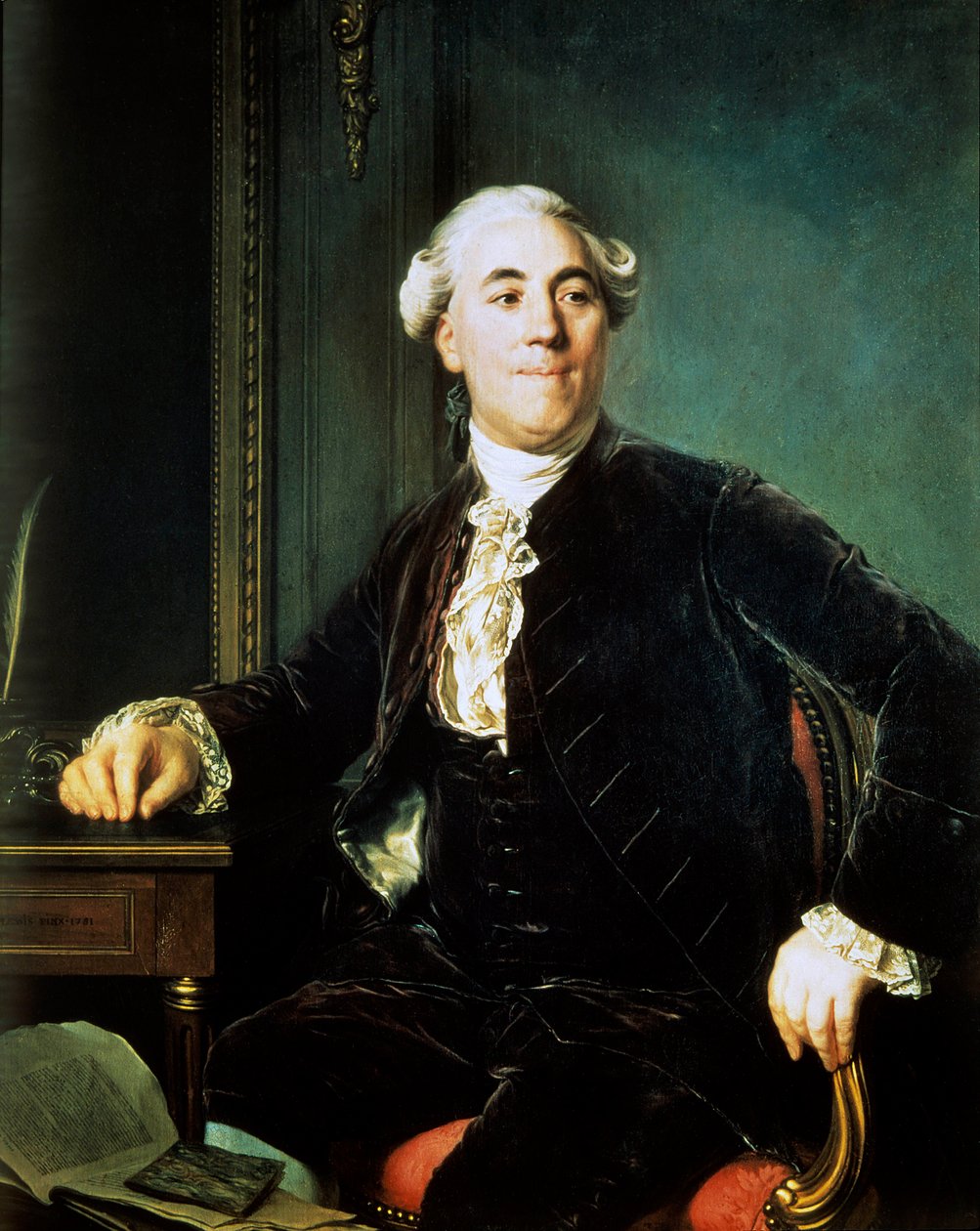 Retrato de Jacques Necker (1732-1804) Foi Ministro das Finanças sob Louis XVI - Pintura de Joseph Siffred Duplessis (1725-1802) (Joseph-Siffred, Joseph Siffrede, Joseph-Siffrede, Joseph Siffrein, Joseph-Siffrein) de Joseph Siffred Duplessis