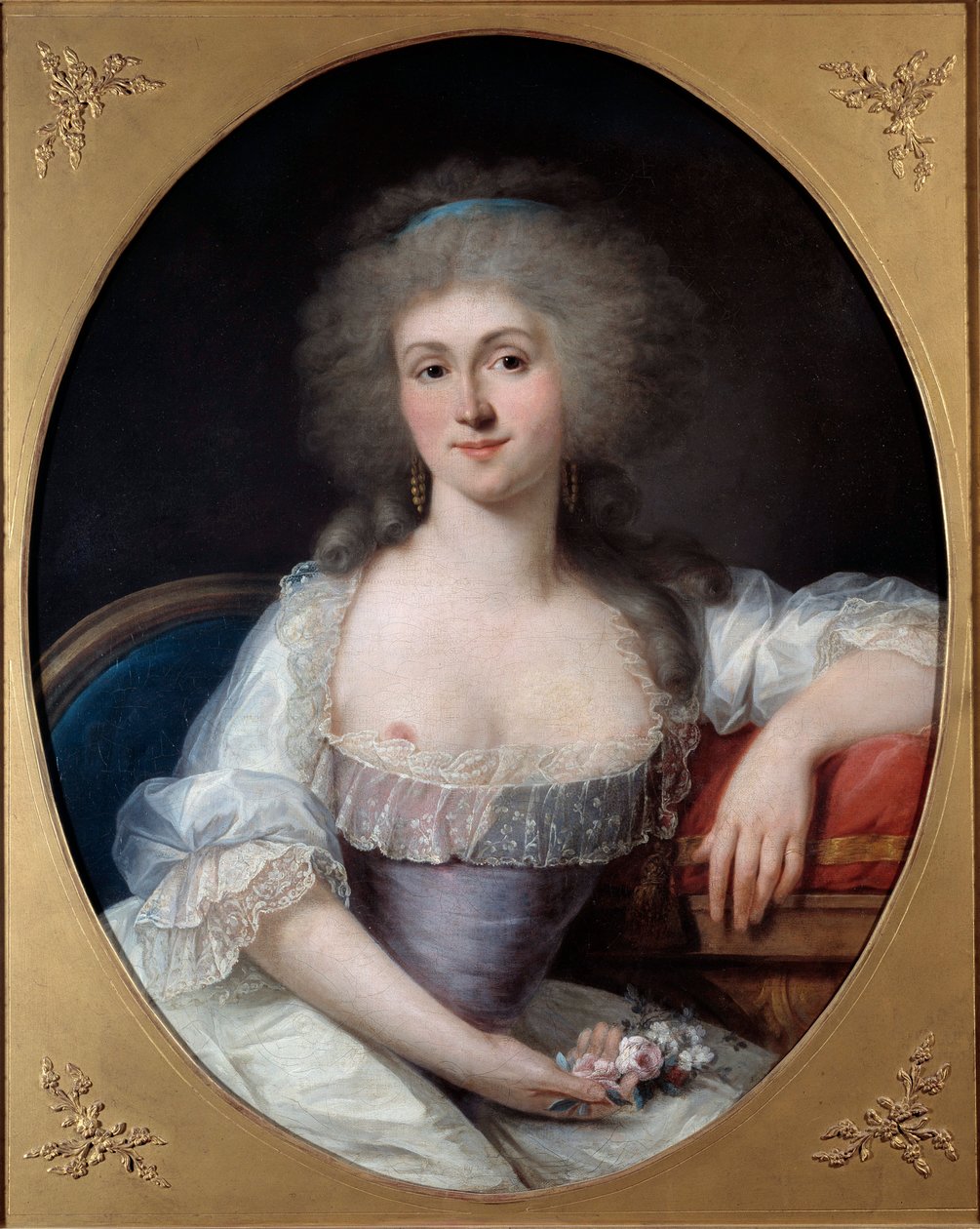 Retrato de Marie Therese Louise de Savoie Carignan, Princesa de Lamballe (1749-1792) Pintura de Joseph Siffred Duplessis (1725-1802) (Joseph-Siffred, Joseph Siffrede, Joseph-Siffrede, Joseph Siffrein, Joseph-Siffrein) Metz musee des Beaux Ar do século XVII de Joseph Siffred Duplessis