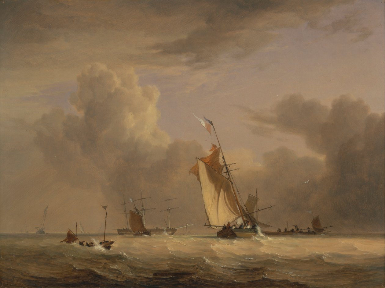 Boca de Pesca e Outros Navios numa Brisa Forte de Joseph Stannard