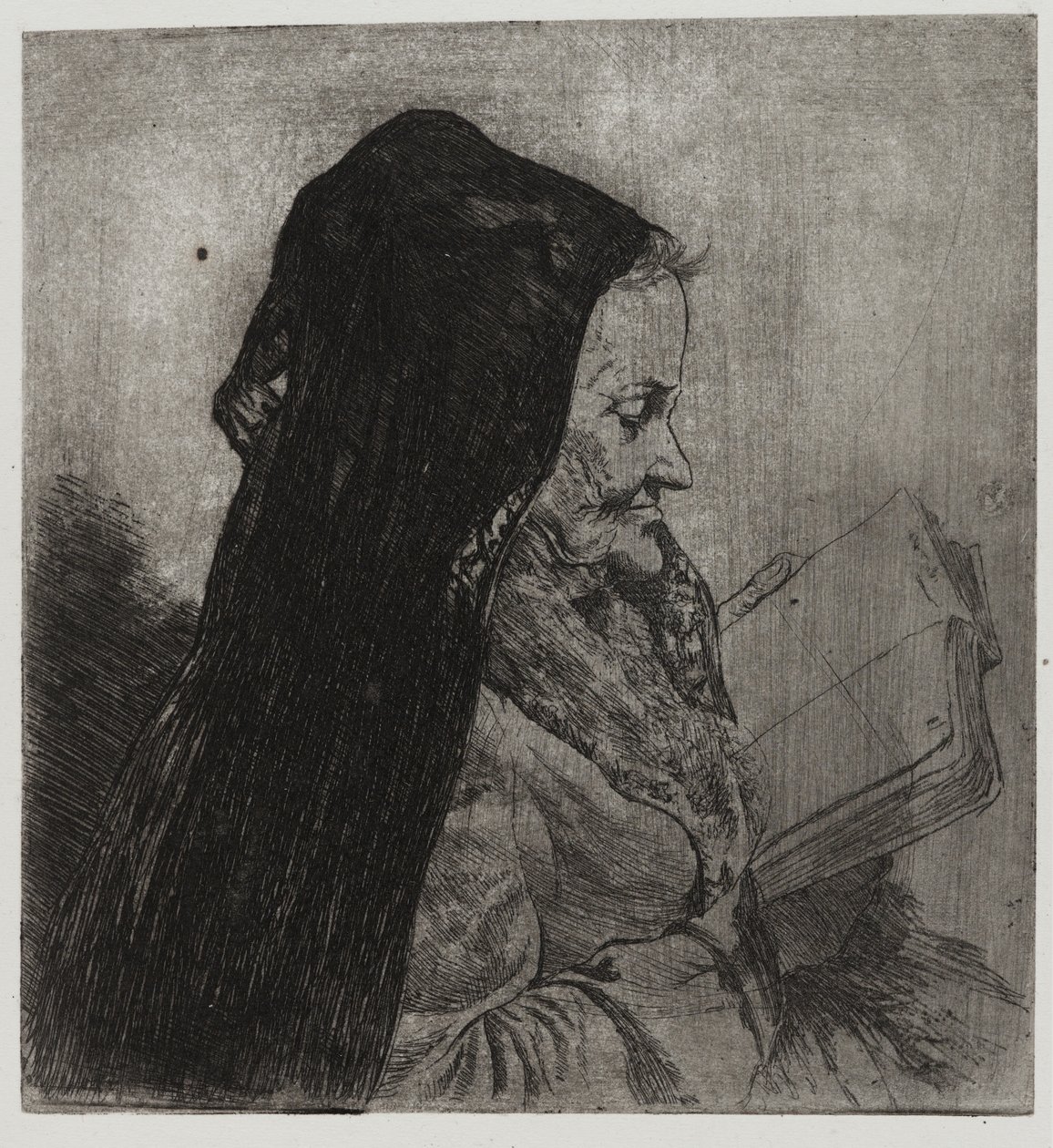 Old Woman Reading, impresso por Sigmund Abeles e Edmond Casarella de Joseph Stella