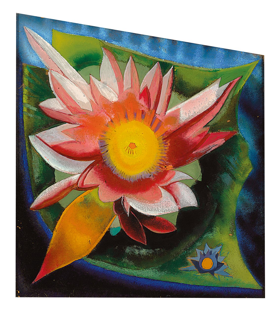 O Nenúfar, c.1924 (óleo sobre vidro) de Joseph Stella