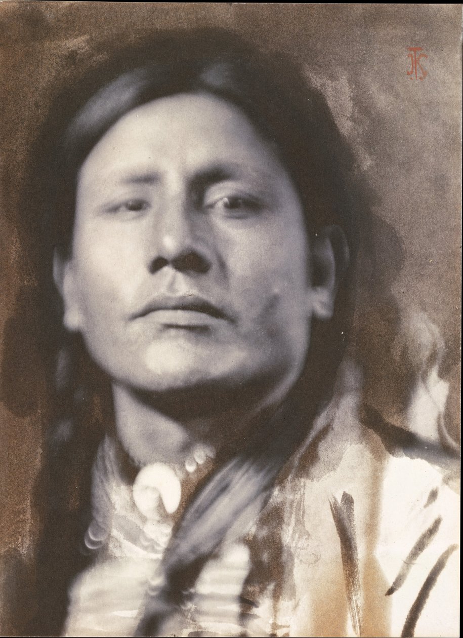 Um Chefe Sioux [Has-No-Horses], 1898. de Joseph Turner Keiley