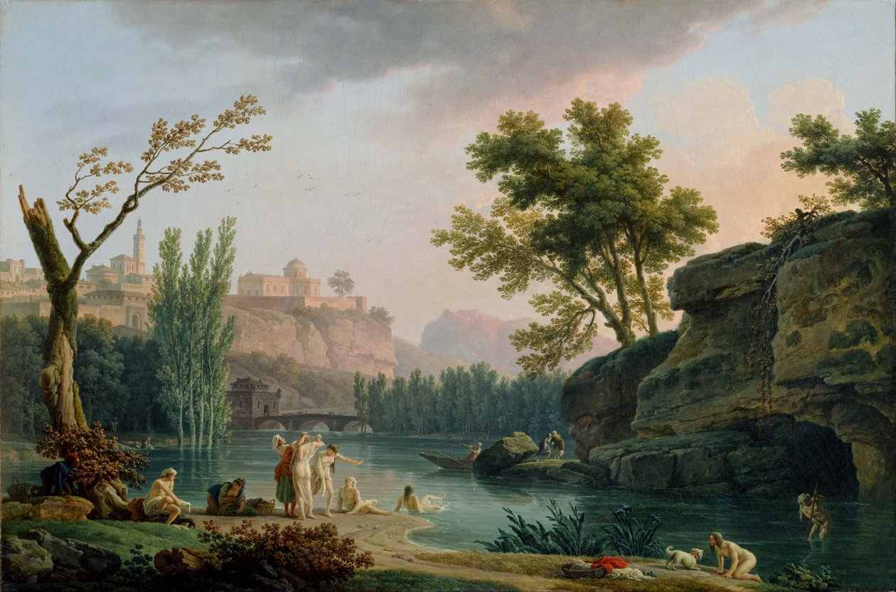 Noites de verão, paisagem italiana. de Joseph Vernet