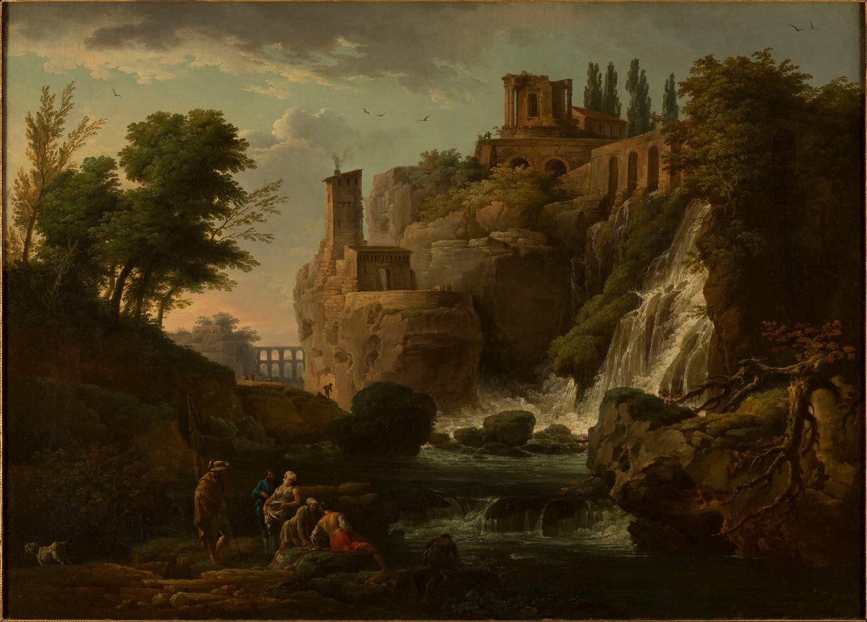 Francês: Les Cascatelles de Tivoli Paisagem de Tivoli de Joseph Vernet