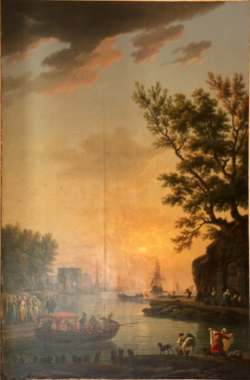 A entrada de um porto em clima calmo de Claude Joseph Vernet