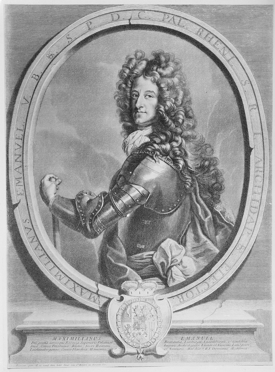 Maximiliano II Emanuel, Eleitor da Baviera, gravado por Cornelis Vermeulen (gravura) de Joseph Vivien