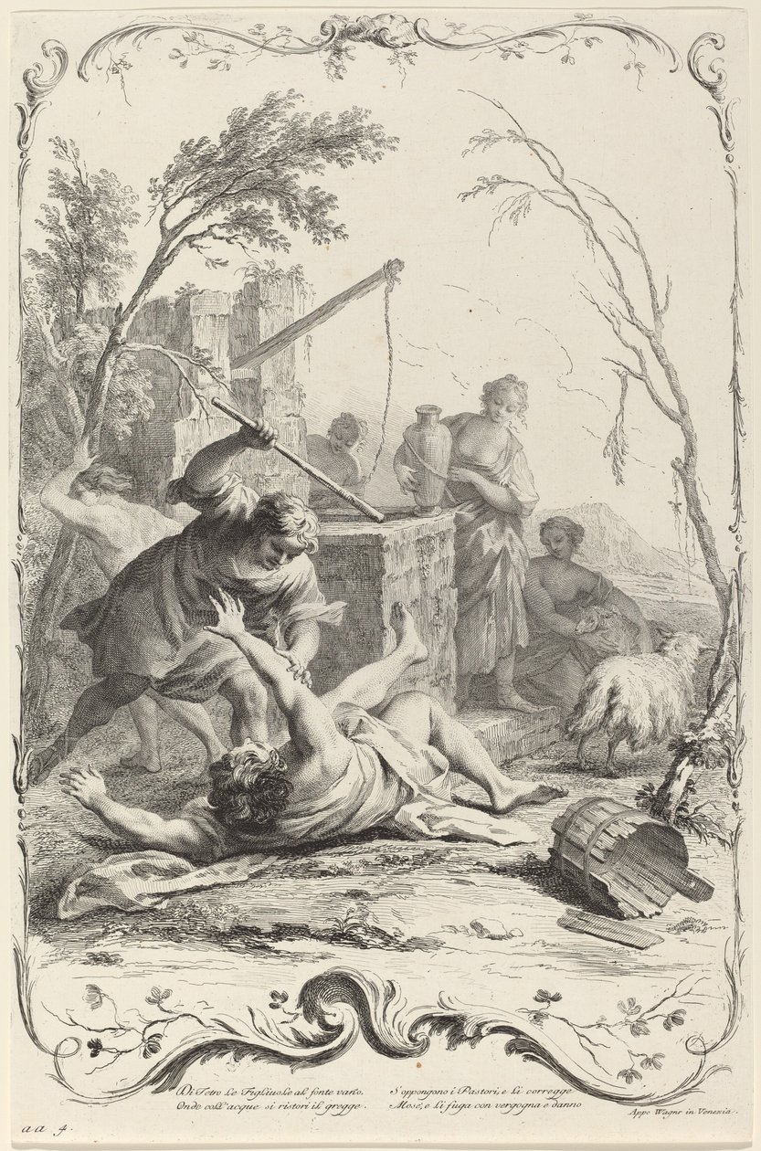 Moisés golpeando um pastor de Joseph Wagner