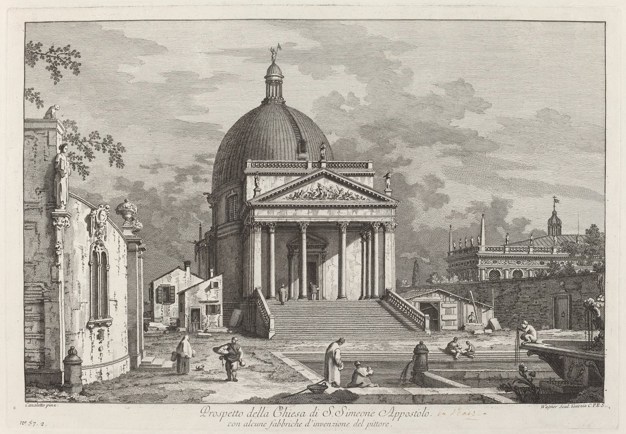 Prospecto da Igreja de SAN. Simeão, o Apóstolo de Joseph Wagner after Canaletto