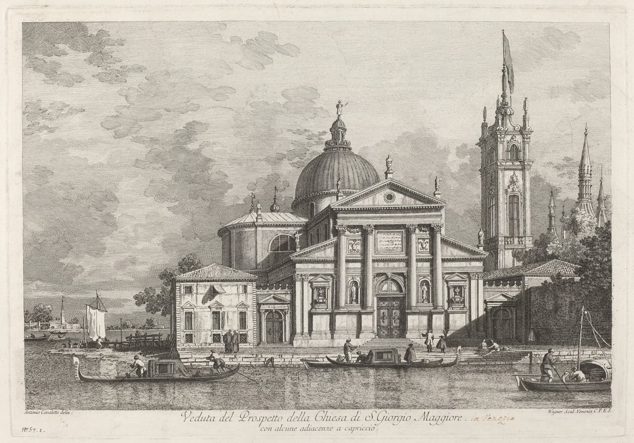 Vista do Prospecto da Igreja de S. Giorgio Maggiore de Joseph Wagner after Canaletto