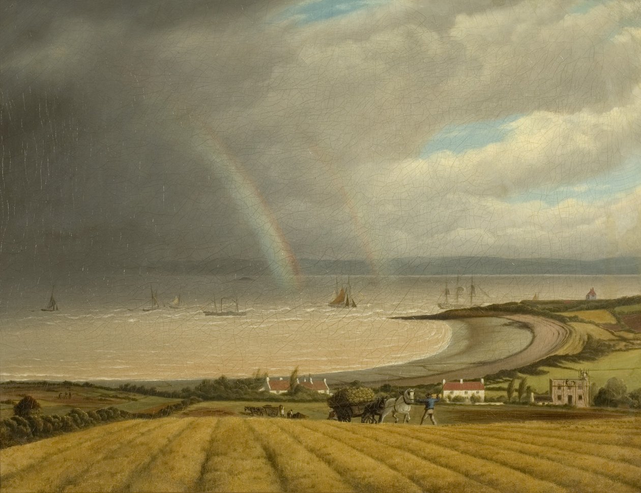 Uma vista de Portishead em direção ao País de Gales, c.1832 de Joseph Walter