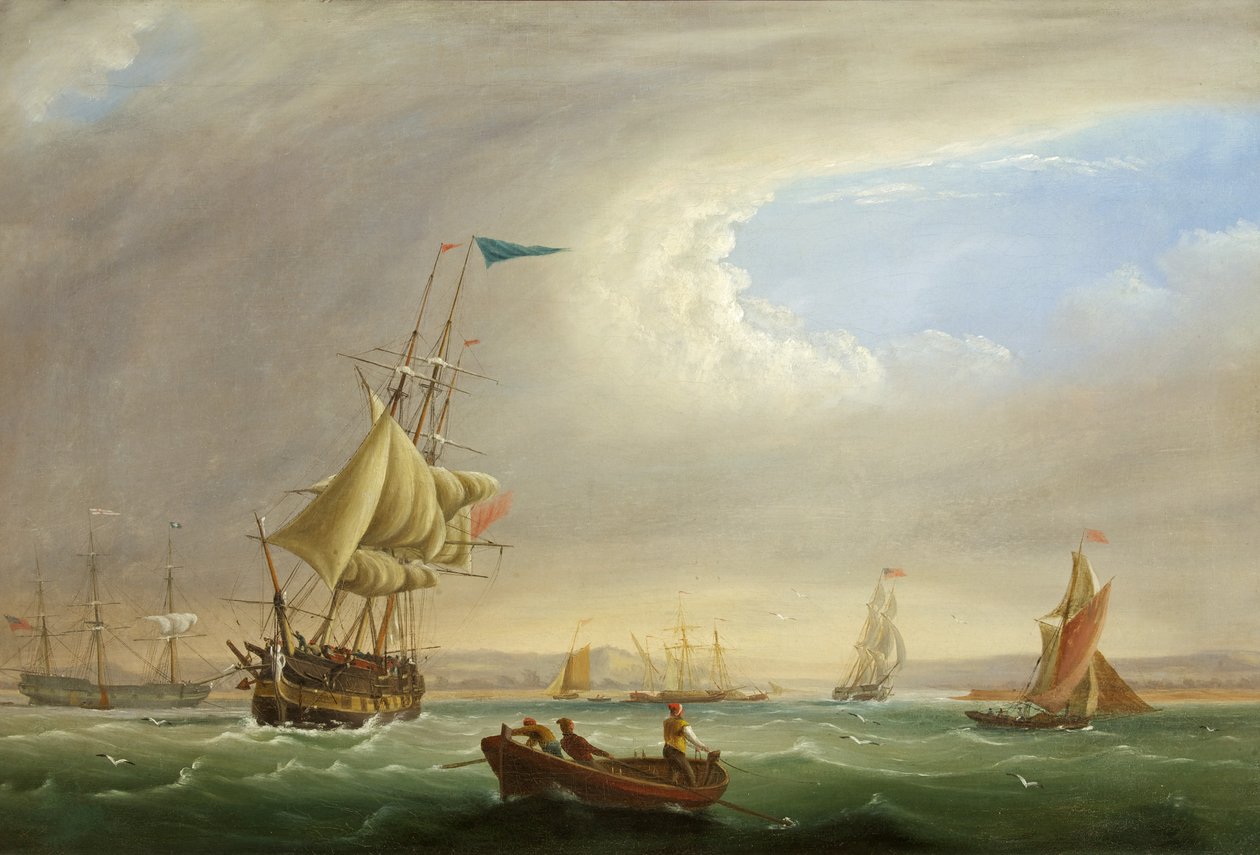 Vista do mar com entrada para um rio (óleo sobre tela) de Joseph Walter