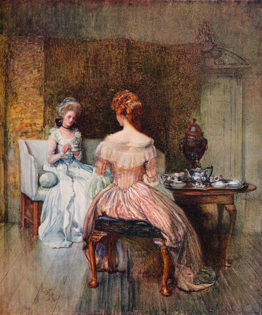 Um prato de Bohea nos dias dos Georges, c1870 de Joseph Walter West