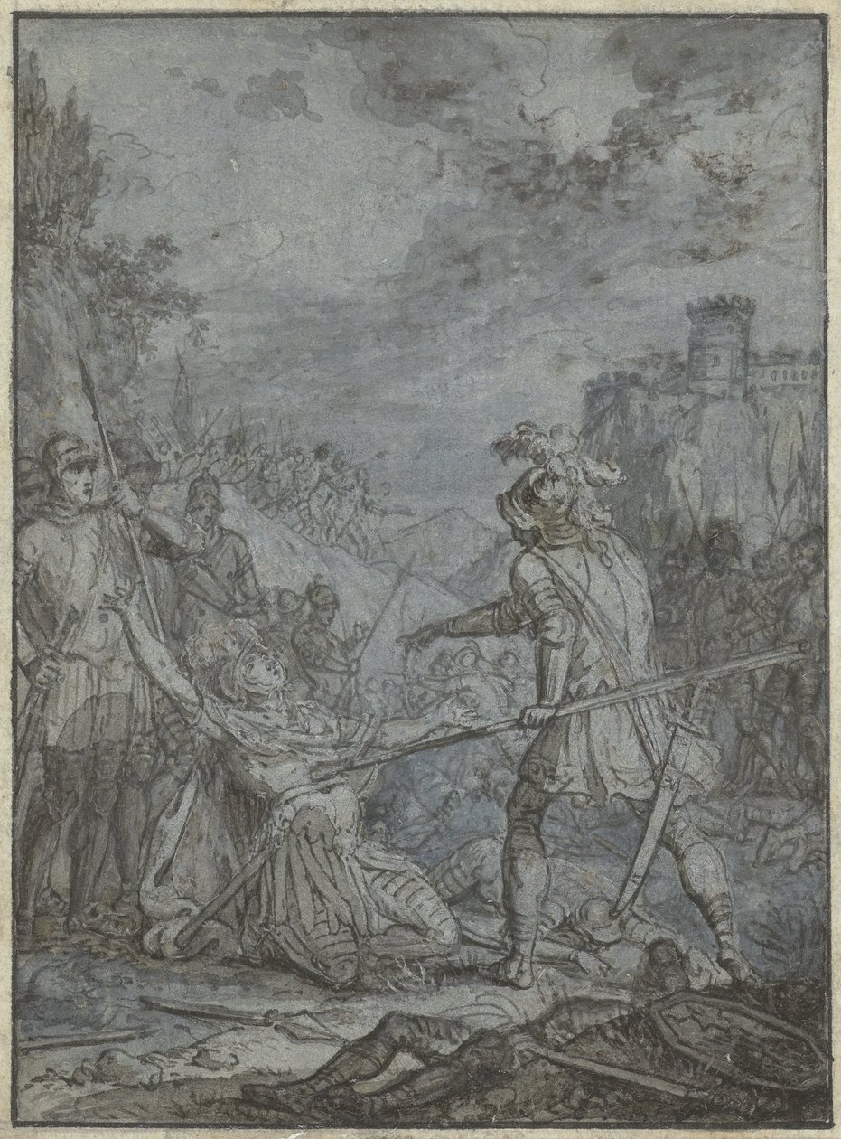 Rendição de um comandante do exército Grupo de ilustrações semelhantes com cavaleiros e cavaleiros (título da série) de Joseph Werner