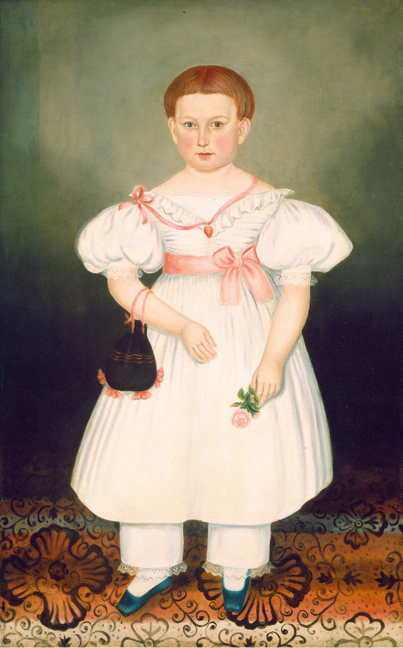 Menina com retícula e rosa, c. 1840. de Joseph Whiting Stock