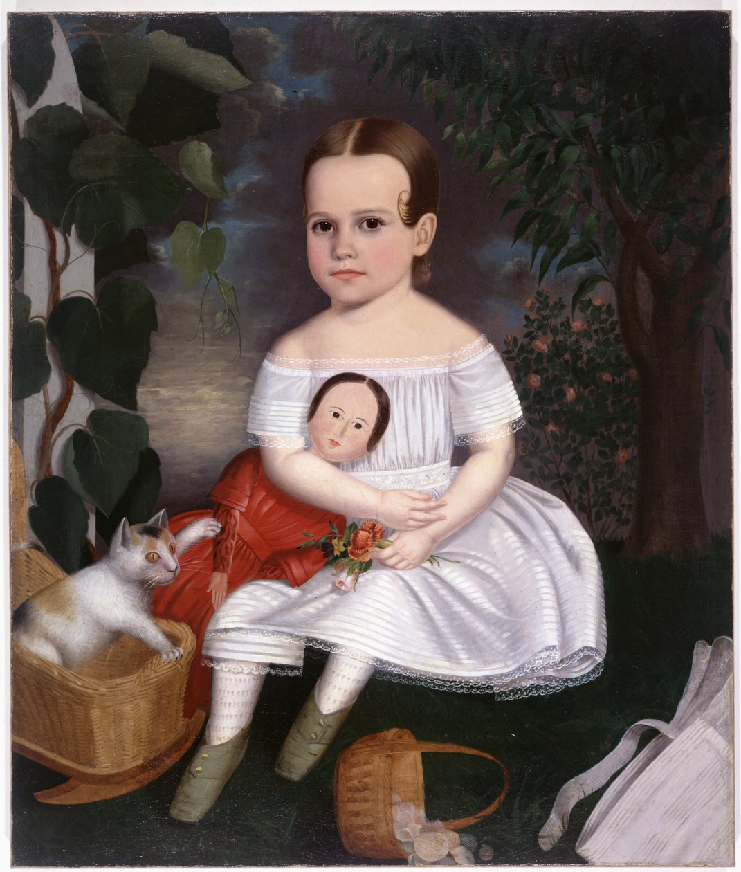 Retrato de uma menina de Joseph Whiting Stock na Nova Inglaterra de Joseph Whiting Stock