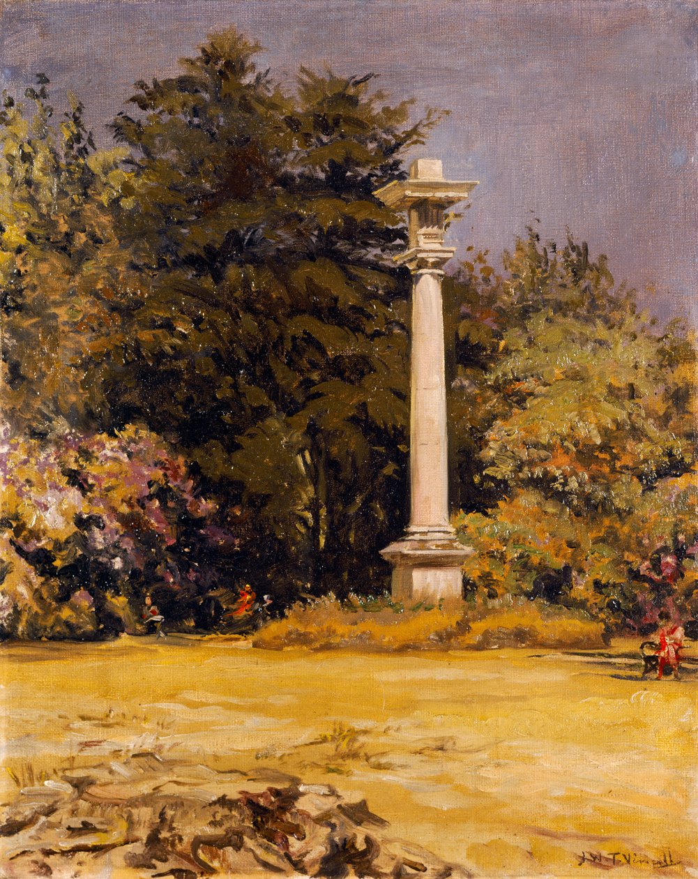 Coluna Dórica - o Monólito, Chiswick House (óleo sobre tela) de Joseph Williams Topham Vinall